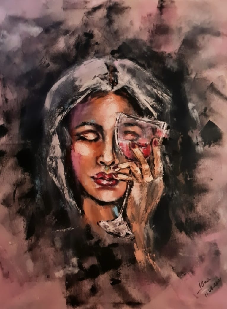 ArteDiAlina.com painting: When Medusa closes one eye